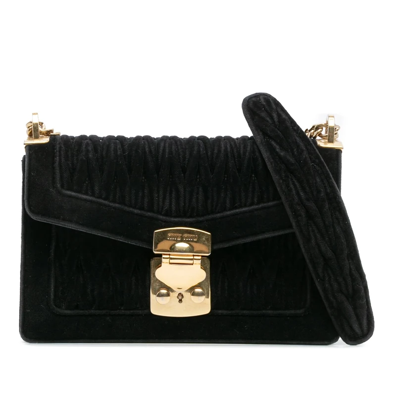Miu Miu Pre-Loved Velluto Matelasse Confidential Chain Crossbody