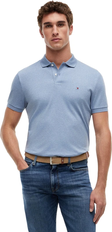 Tommy Hilfiger Men's Liquid Cotton Reg Seasonal Polo Mw0Mw39994 S/S Polo, Blue (Heathered Blue Bros B0802), S - Image 1