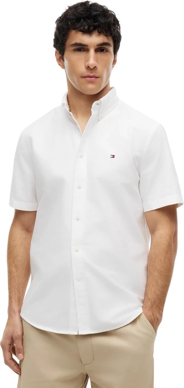 Tommy Hilfiger Men's Heritage Oxford Rf Shirt S/S MW0MW36272 S/S Shirt, White (White), XL - Image 1
