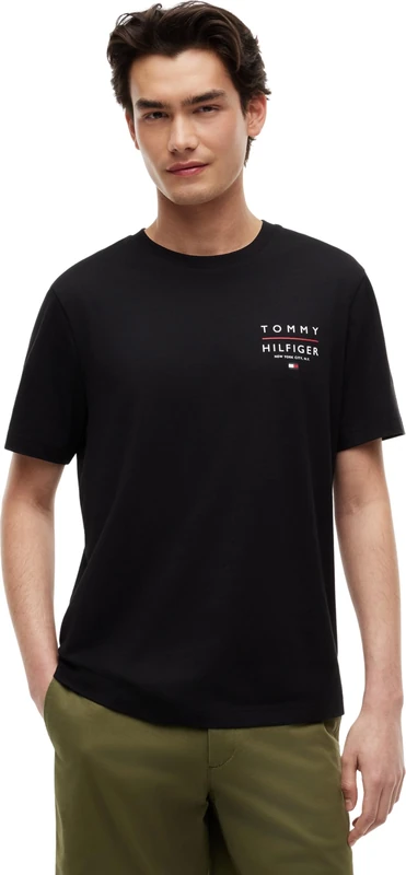 Tommy Hilfiger Men's Brand Love Left Chest RWB Tee MW0MW44361 S/S T-Shirt, Black (Black), M