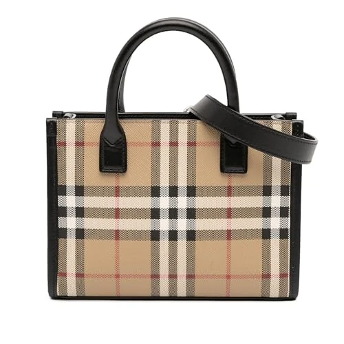 BURBERRY Pre-Loved Mini House Check Coated Canvas Denny Tote