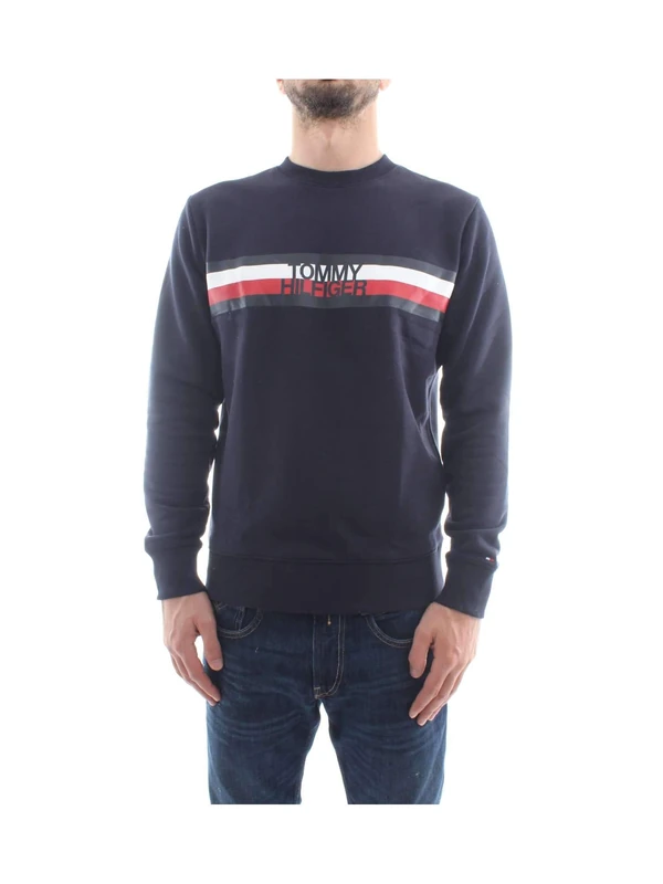 Tommy Hilfiger Men's Tommy Logo Sweatshirt Mw0Mw11596 Pullover Sweatshirt, GREEN (Street Green), S