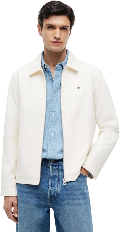 Tommy Hilfiger Men's Light Weight Twill Shacket MW0MW43491 Other Jackets, YELLOW (Ivory Petal), S