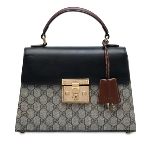 Gucci Pre-Loved Small GG Supreme Padlock Satchel Handbag