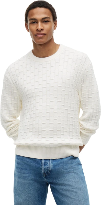 Tommy Hilfiger Men's Mock Cable Crew Neck MW0MW43261 Other Sweaters, Yellow (Ivory Petal), XS