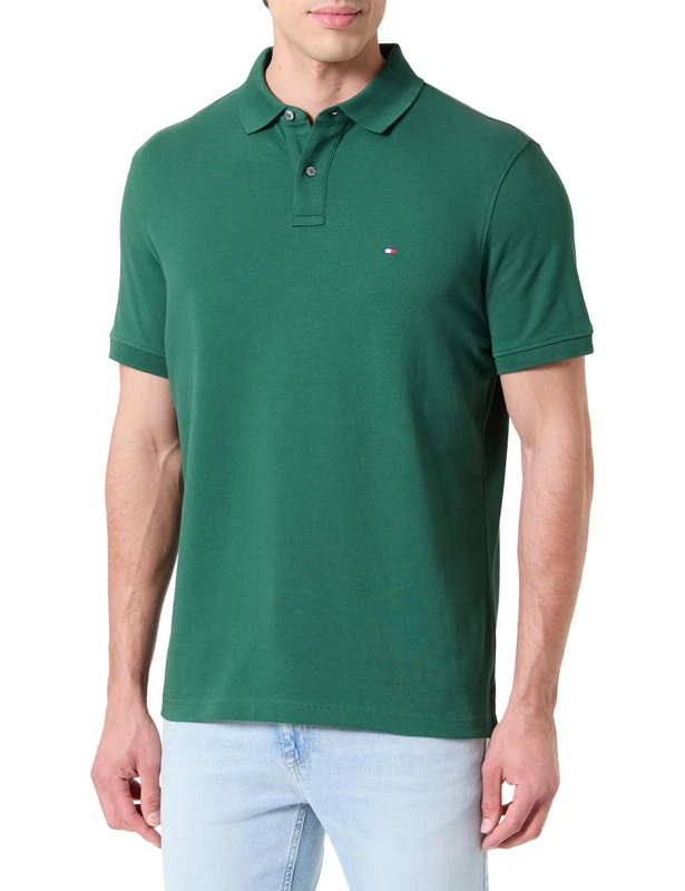 Tommy Hilfiger Men's 1985 Regular Polo Mw0Mw17770 S/S Polo, Green (Street Green), XL