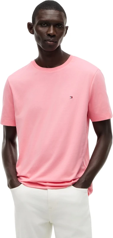 Tommy Hilfiger Men's Ess Seasonal Reg Fit Solid Tee Mw0Mw39995 S/S T-Shirt, Pink (Doll Pink), XS - Image 1