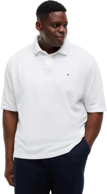 Tommy Hilfiger Men's Bt-1985 Regular Polo-B MW0MW42043 S/S Polo, White (White), XXL_Plus