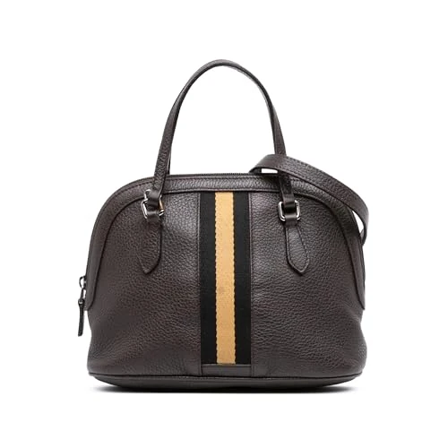 Gucci Pre-Loved Mini Leather Web Dome Satchel Handbag