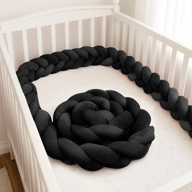 GYCS Ultra-Soft Knotted Pregnancy Pillow Braided Toddler Bed Guard Rail Knot Cushion Cotton Bed Set All Round Protector Suitable for Home Bedroom Decor Fits All Bed Types,A20,400cm