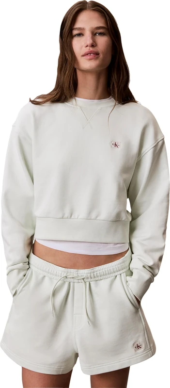 Calvin Klein Women's A - Crppd Bdg Lg Swt Lv047C911G Sweatshirts, KHAKI (Phantom Green), S - Image 1
