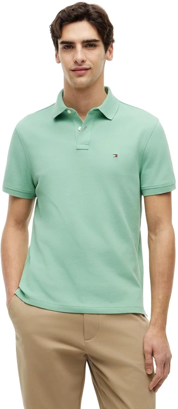 Tommy Hilfiger Men's 1985 Regular Polo Mw0Mw17770 S/S Polo, Green (Cut Grass), L
