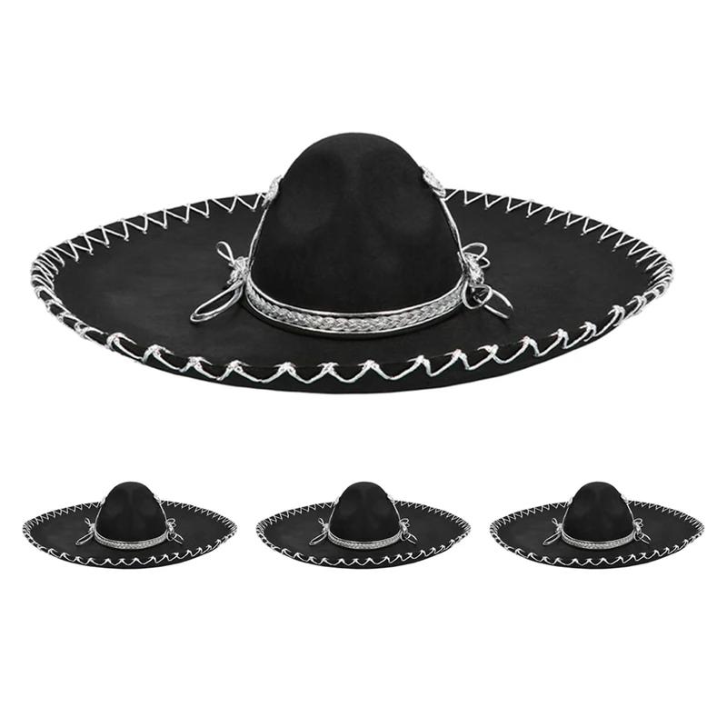 Boland - Adult Sombrero Set of 4 Mexican Hat for Costumes, Carnival, Theme Party, Headwear - Image 1