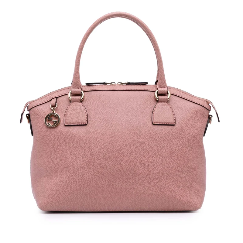 Gucci Pre-Loved Medium Leather GG Charm Dome Satchel Handbag