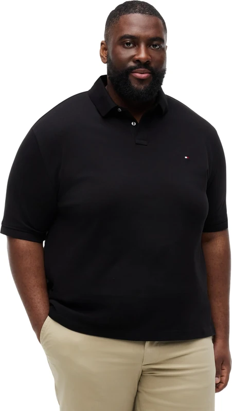 Tommy Hilfiger Men's Bt-1985 Regular Polo-B MW0MW42043 S/S Polo, Black (Black), 3XL_Plus