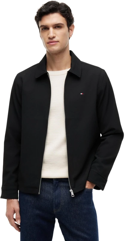 Tommy Hilfiger Men's Light Weight Twill Shacket MW0MW43491 Other Jackets, BLACK (Black), S