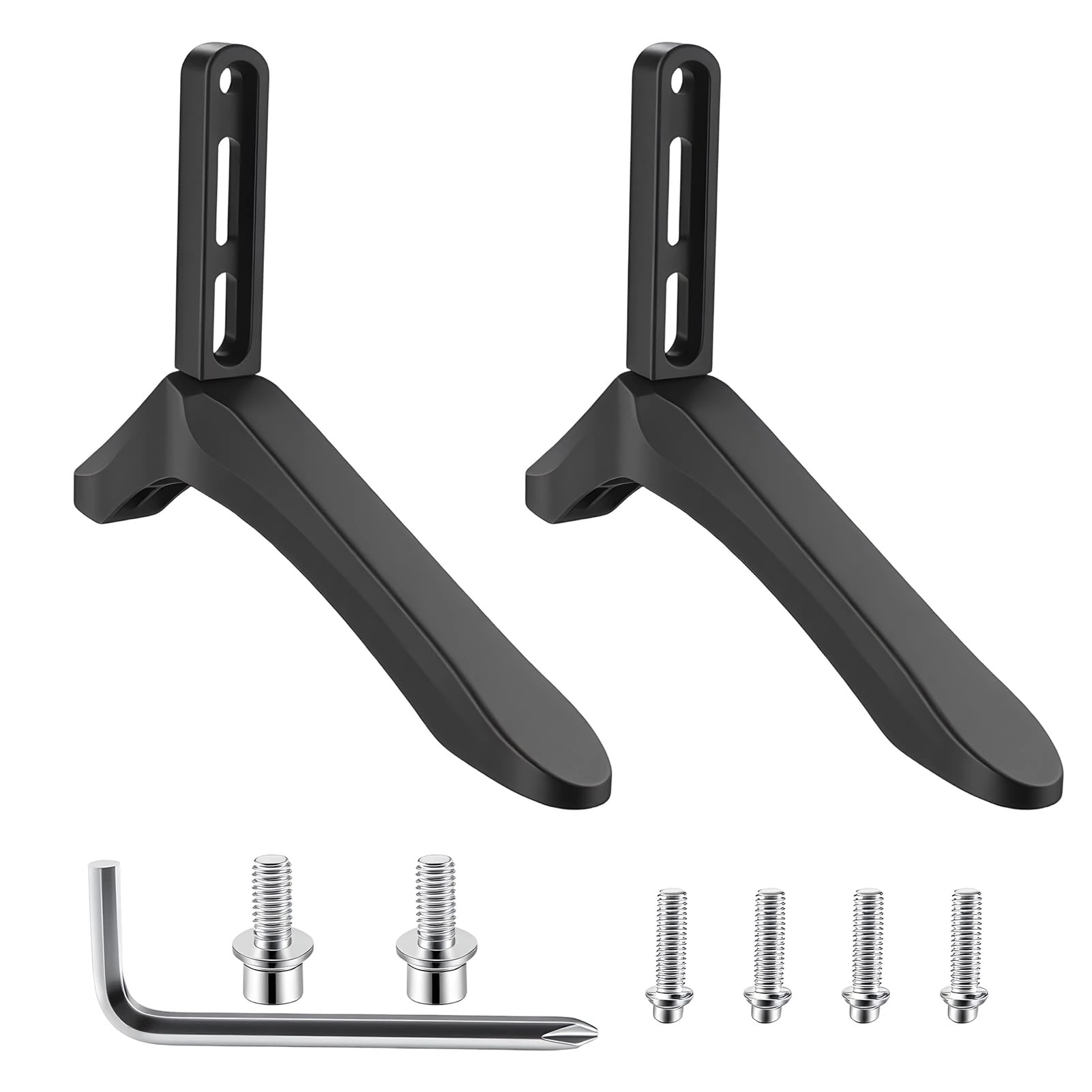 Universal TV Stand Replacement Legs, Plastic Pedestal Base with Screws, Compatible with TCL Sony Xiaomi Samsung, Table Top TV Stand Base for 32–65 Inch LCD LED Plasma Flat Screen