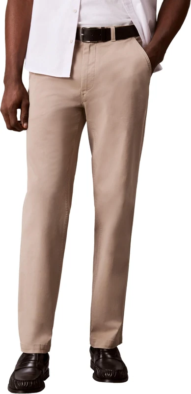 Calvin Klein Men's Tapered Comfort Cotton Chino Pa LV04RG604G Casual Pants, Brown (Vintage Khaki), 28W / 30L