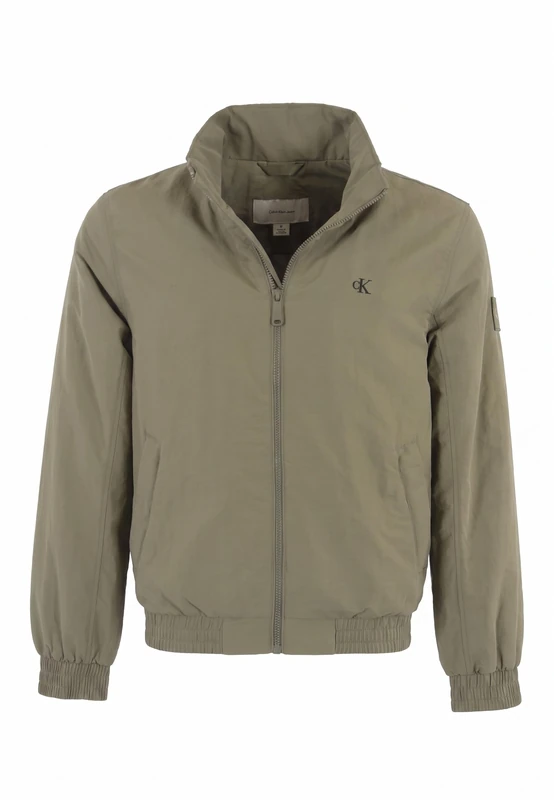 Calvin Klein Men's Transitional Jacket Padded Nylon Harrington with Stand Collar, Green (Dusty Olive), M