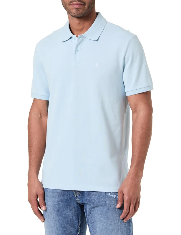 Calvin Klein Men's Ss Monogram Pique Polo Lv040Em269 Polos, Blue (Winter Sky), M