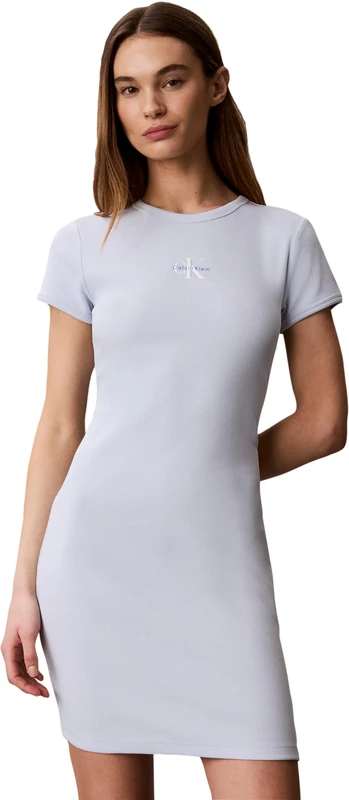 Calvin Klein Women’s T-Shirt Dress Monologo Mini, Blue (Plein Air), XXL