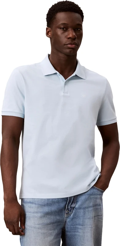 Calvin Klein Men's Ss Monogram Pique Polo Lv040Em269 Polos, Blue (Winter Sky), S
