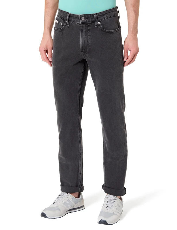 Calvin Klein Men's Slim Ck Essential Black Jean LV04RF758G Jeans, Black (CK Essential Black), 38W / 34L