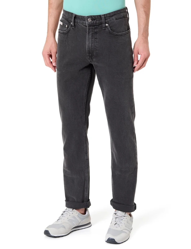 Calvin Klein Men's Slim Ck Essential Black Jean LV04RF758G Jeans, Black (CK Essential Black), 34W / 34L - Image 1