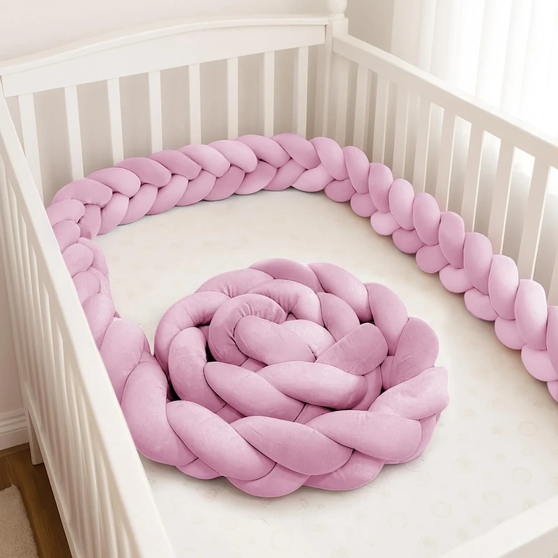 GYCS Ultra-Soft Knotted Pregnancy Pillow Braided Toddler Bed Guard Rail Knot Cushion Cotton Bed Set All Round Protector Suitable for Home Bedroom Decor Fits All Bed Types,A12,400cm