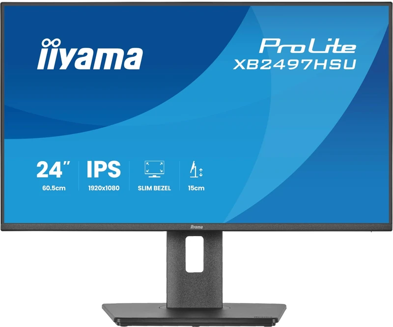 iiyama XB2497HSU-B1 24 inch IPS LCD with 4-side slim bezel, 120Hz, 1ms, 1920x1080, HDMI/DP/USB/USB-C, Height Adjustable Stand