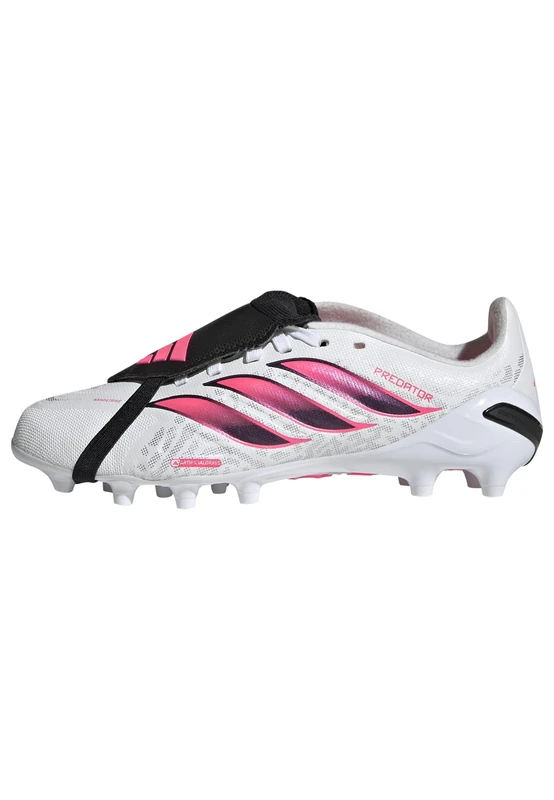 adidas Unisex League Fold-Over Tongue Artificial Ground Football Boots Kids Shoes, FTWR White/Solar Turbo/core Black, 1 UK