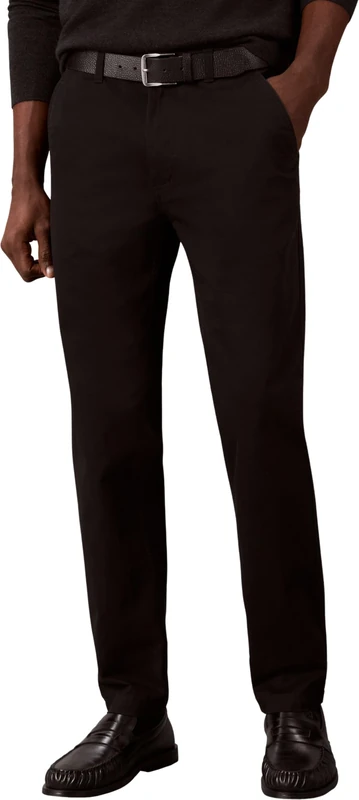 Calvin Klein Men's Tapered Comfort Cotton Chino Pa LV04RG604G Casual Pants, Black (Black), 34W / 32L