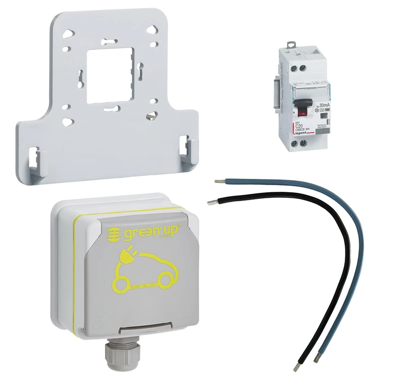 LEGRAND | Green'UP ACCESS, Plug-in and Cord for Transplanting Secured Charging up to 3.7 kW, Accelerated Charging x2 for Compatible Electric Vehicles, Indoor/Outdoor Installation