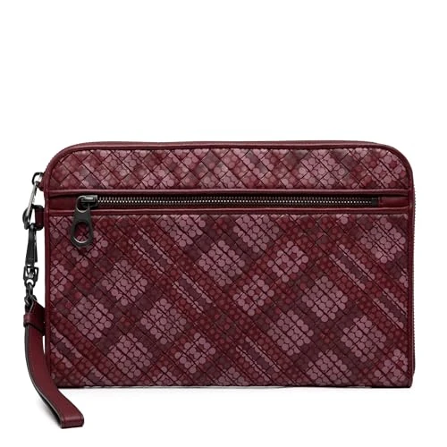 Bottega Veneta Pre-Loved Calfskin Intrecciato Dot Document Case Clutch Bag - Image 1