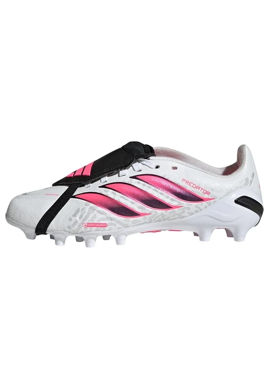 adidas Unisex League Fold-Over Tongue Artificial Ground Football Boots Kids Shoes, FTWR White/Solar Turbo/core Black, 11 UK Child