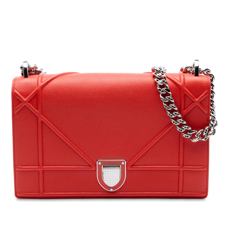 Pre-Loved Medium Grained Calfskin Diorama Flap Crossbody Bag