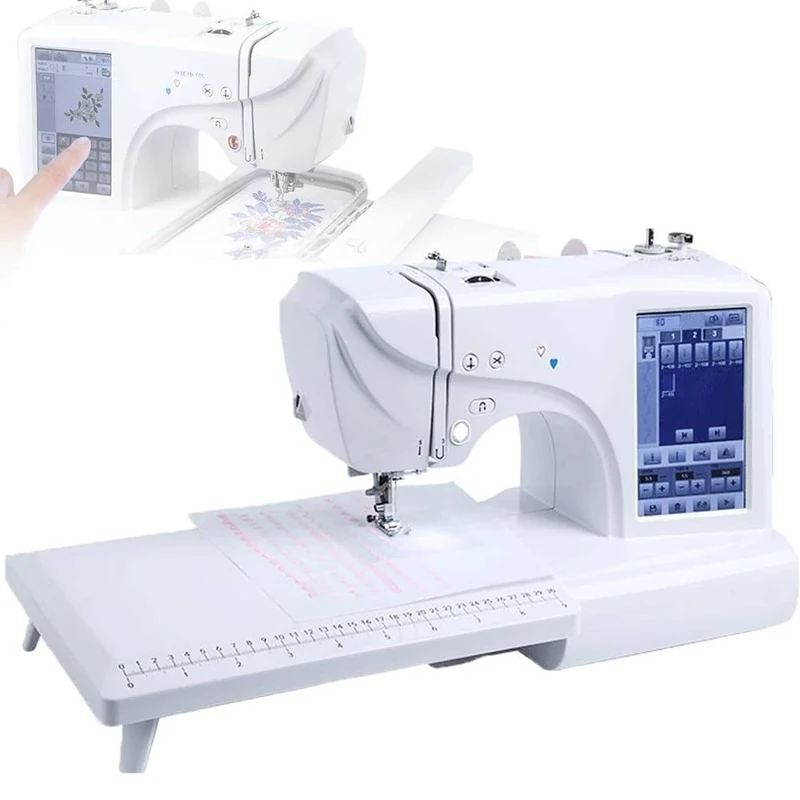 Computerized Embroidery Sewing Machine with 210 Built-In Letters, 30 Pattern Borders, LED Display for Beginners to Professionals