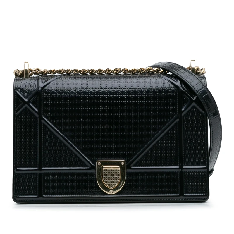 Pre-Loved Medium Patent Microcannage Diorama Flap