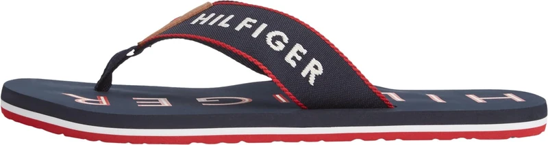 Tommy Hilfiger Men Sporty Hilfiger Beach Sandal FM0FM05913 Flip Flops, BLUE, 7