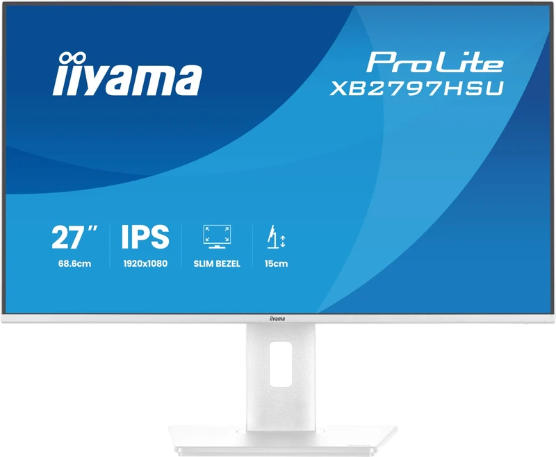 iiyama XB2797HSU-W1 27 inch IPS LCD with 4-side slim bezel, 120Hz, 1ms, 1920x1080, HDMI/DP/USB/USB-C, Height Adjustable Stand