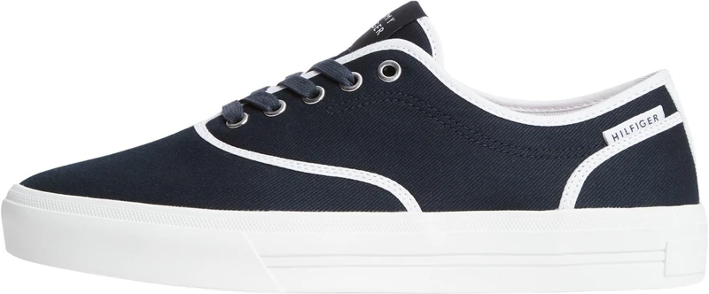 Tommy Hilfiger Men Th Vulc Cup Long Lace Canvas FM0FM05874 Low Top, Blue, 6.5