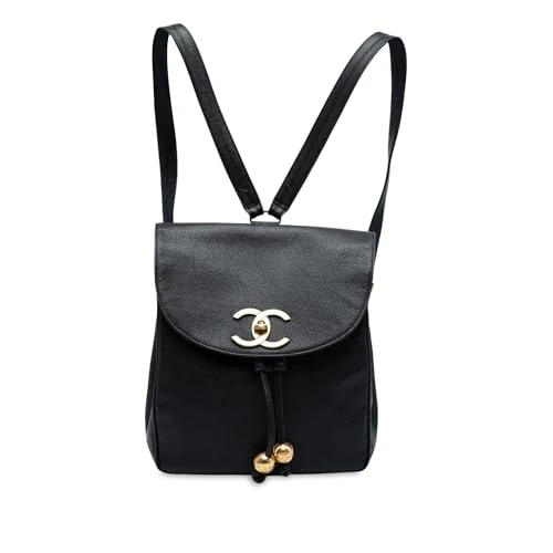Chanel Pre-Loved CC Caviar Turn Lock Backpack