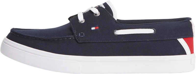 Tommy Hilfiger Men Th Boat Vulc Sneaker Canvas FM0FM05877 Low Top, Blue, 8