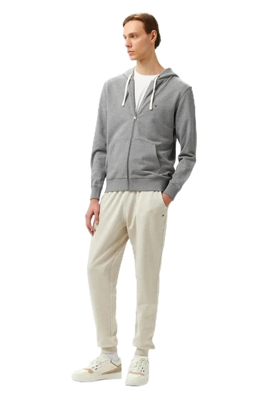 Tommy Hilfiger Men's Essential Terry Sweatpants MW0MW37236 Sweatpants, Beige (Heathered Oatmilk), S - Image 1