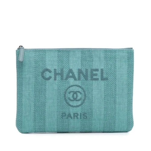 Chanel Pre-Loved Medium Tweed Deauville O Case Clutch