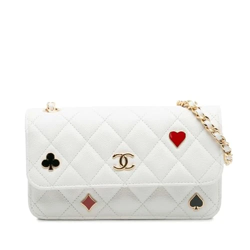 Pre-Loved Quilted Caviar Coco Casino Phone Holder on Chain - Image 1