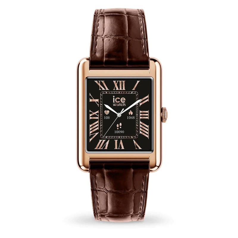 ICE-WATCH - ICE Smart TKS 2.0 Rose-Gold Brown Croco - Women's smartwatch with Leather Strap - 025382 (1,41 inches)