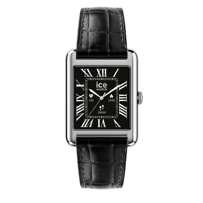 ICE-WATCH - ICE Smart TKS 2.0 Silver Black Croco - Women's smartwatch with Leather Strap - 025380 (1,41 inches)
