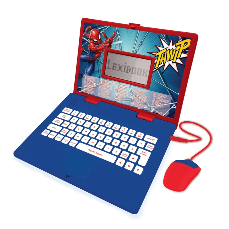 Lexibook, Spider-Man, Educational and Bilingual Laptop French/English, Toy for Child Kid (Boys & Girls), 124 Activities, Learn Play Games and Music, Blue/Red, JC598SPi1LXB