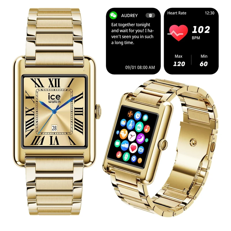ICE-WATCH - ICE Smart TKS 2.0 Gold Metal - Women's smartwatch with Stainless Steel Strap - 025287 (1,41 inches)